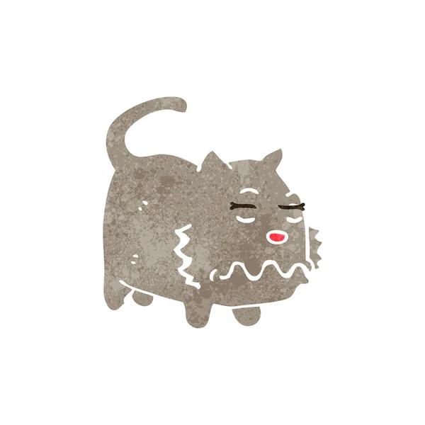 Retro dibujos animados nauseabundo gato — Vector de stock