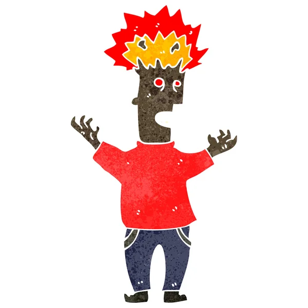 Retro karikatura člověka s vybuchující hlavu — Stockový vektor
