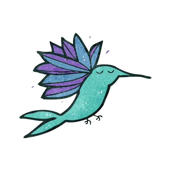 Retro tecknade hummingbird — Stock vektor