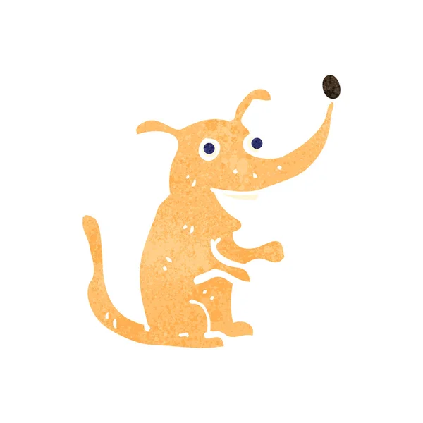 Retro-Cartoon kleiner Hund winkt — Stockvektor
