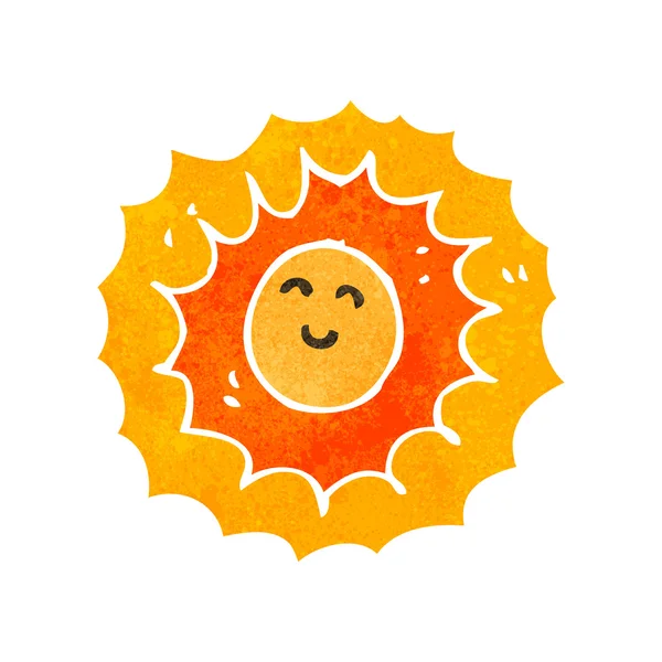 Personagem retro do sol dos desenhos animados — Vetor de Stock