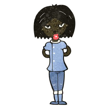 Retro karikatür mutlu kadın