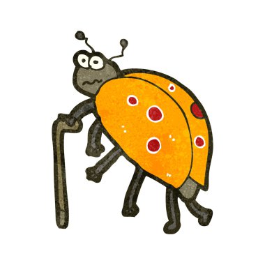 Retro karikatür uğur böceği