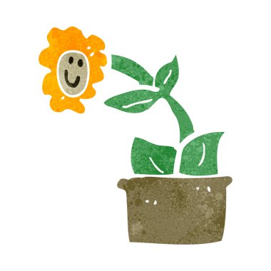 Retro karikatür çiçek