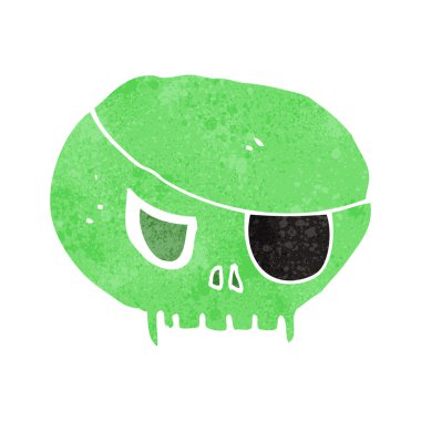 Spooky karikatür kafatası göz bandı ile