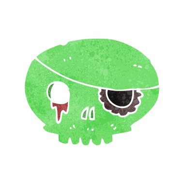 Spooky karikatür kafatası göz bandı ile