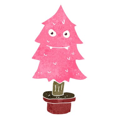 çizgi film kuru eski Noel ağacı