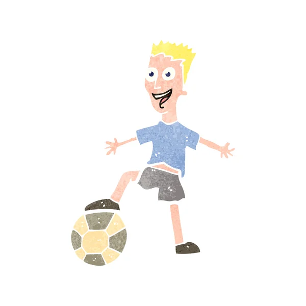 Jugador de fútbol de dibujos animados — Vector de stock