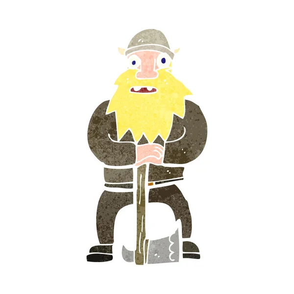 Cartoon viking warrior — Stock Vector