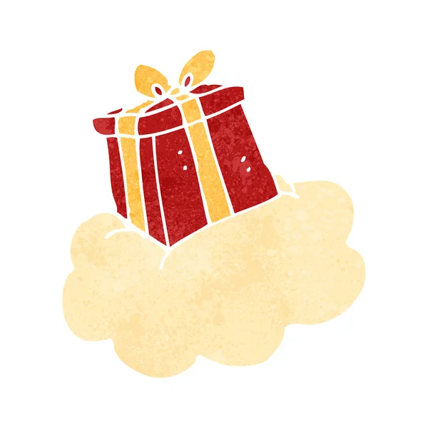 Рождественский подарок на облаке — стоковый вектор