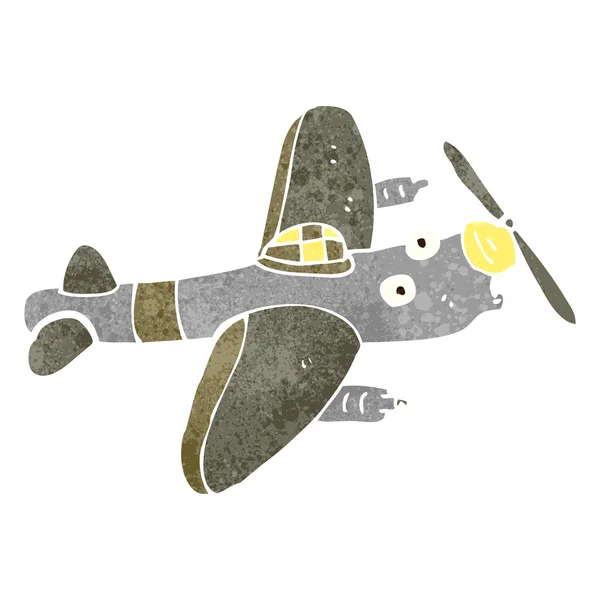 Karikatür pervaneli uçak — Stok Vektör
