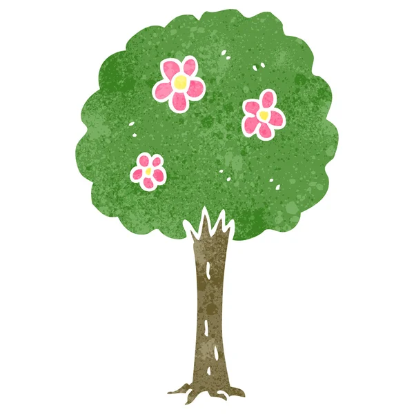 Ретро-мультфільм дерево — стоковий вектор