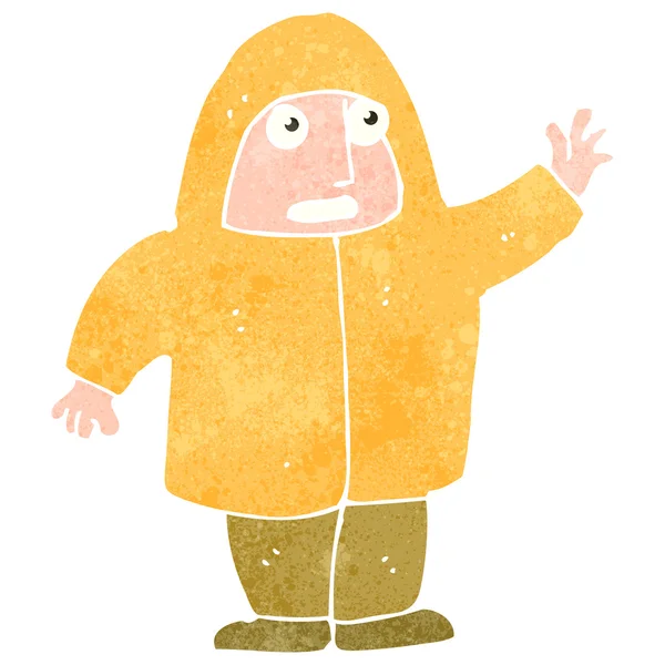 Cartoon boy in hooded sweatshirt — Stock Vector