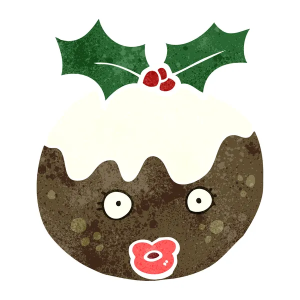 Vieux pudding de Noël dessin animé — Image vectorielle