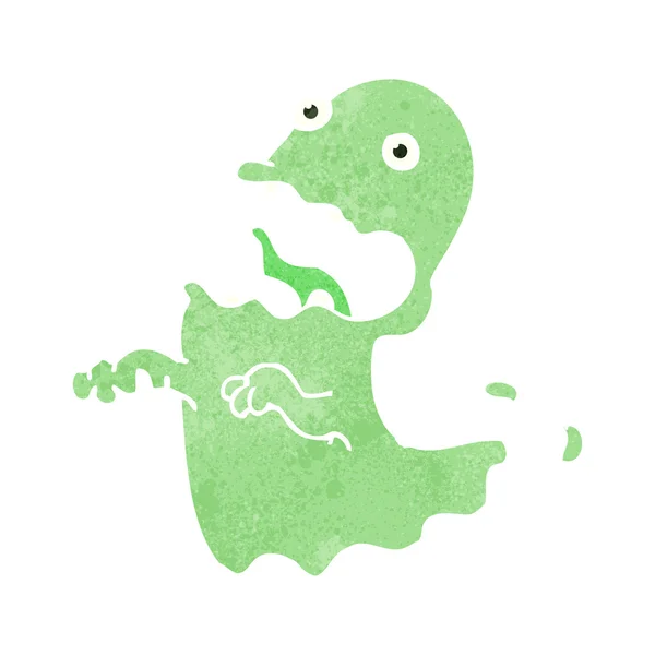 Retro cartoon spooky groene monster — Stockvector