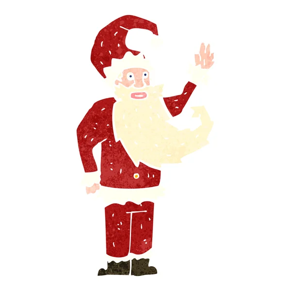 Retro dibujos animados Santa Claus — Vector de stock