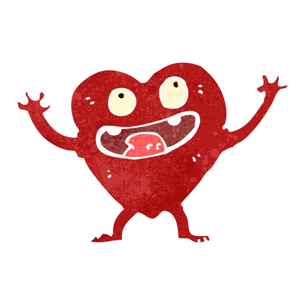 Смешной персонаж мультфильма на сердце — стоковый вектор