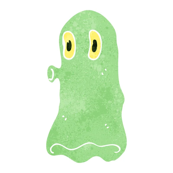 Retro cartoon spooky green monster — Stock Vector