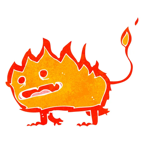 Personnage de flamme de dessin animé rétro — Image vectorielle