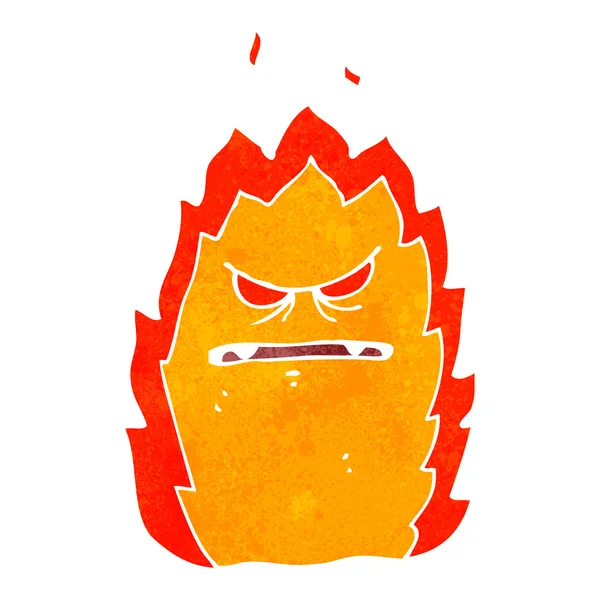 炎のレトロな漫画のキャラクター — ストックベクタ