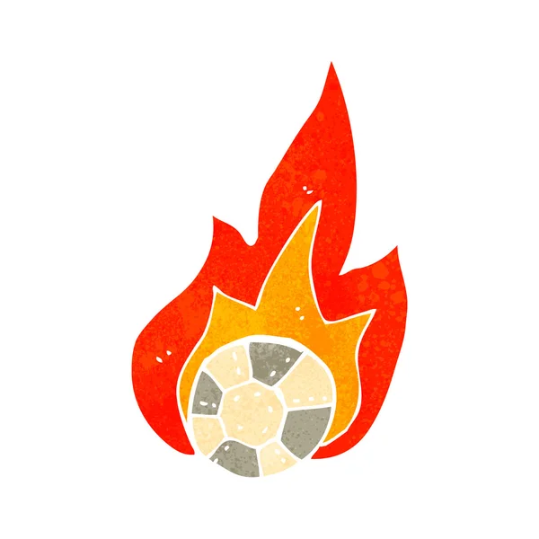 Flaming dibujos animados de fútbol — Vector de stock