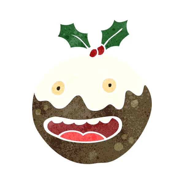 Old christmas pudding cartoon — Stock Vector