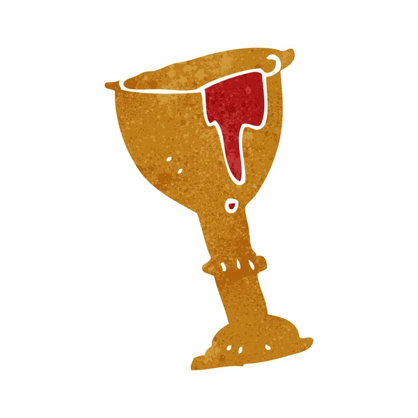 Süslü bardak şarap karikatür tam — Stok Vektör