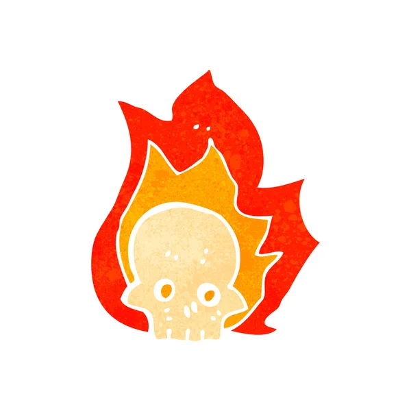 Flaming skull cartoon — Stock Vector