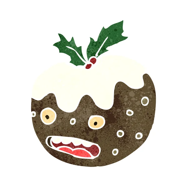 Old christmas pudding cartoon — Stock Vector