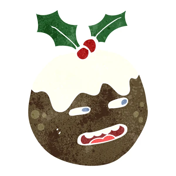 Alter Christmas Pudding Cartoon — Stockvektor