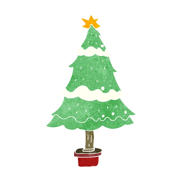 Árbol de Navidad de dibujos animados retro — Archivo Imágenes Vectoriales