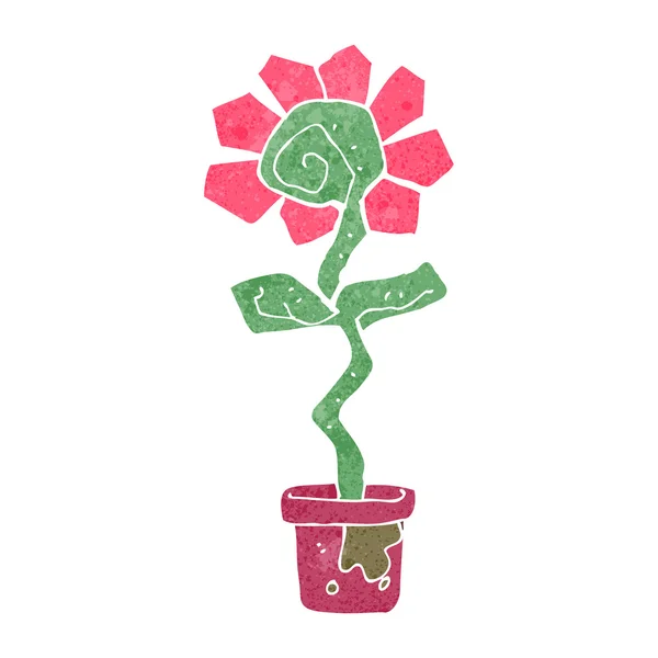 Cartoon flower in pot — Stock Vector