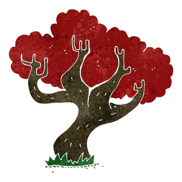 Árbol de dibujos animados retro — Archivo Imágenes Vectoriales