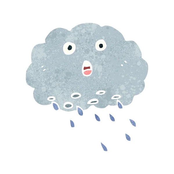 Ρετρό σύννεφο βροχής καρτούν — Διανυσματικό Αρχείο