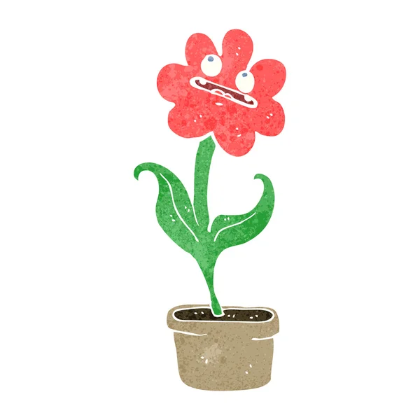 Cartoon flower in pot — Stock Vector