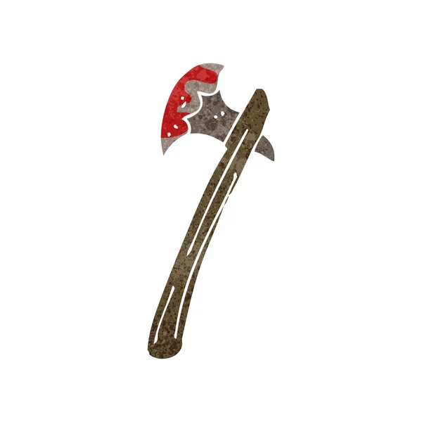 Cartoon bloody axe — Stock Vector