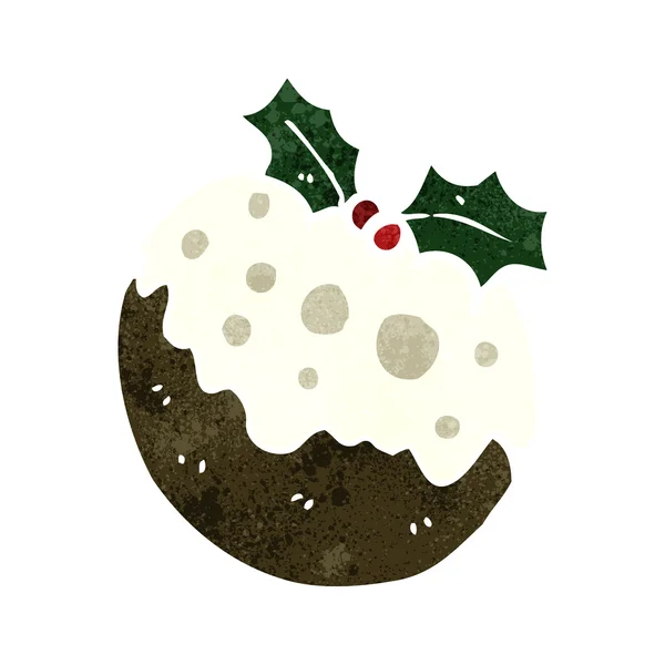 Old christmas pudding cartoon — Stock Vector