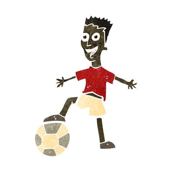 Jugador de fútbol de dibujos animados — Vector de stock