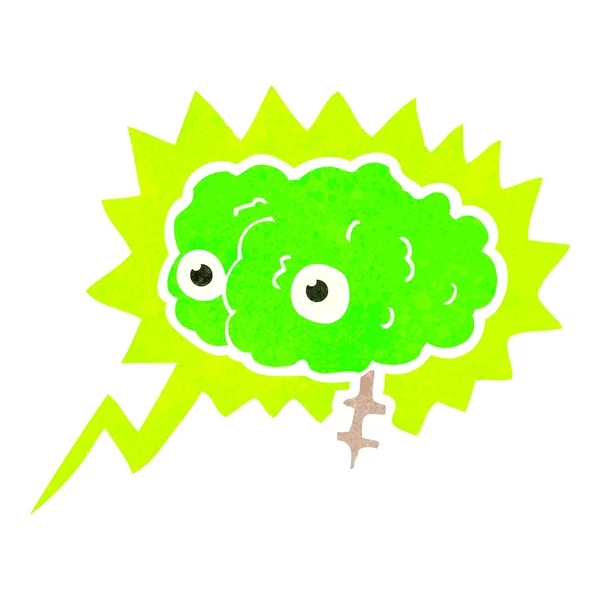 Caricature du cerveau lumineux — Image vectorielle