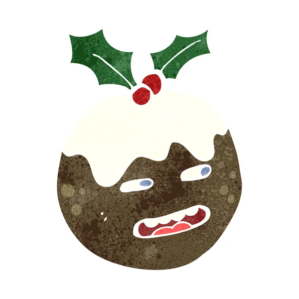 Vieux pudding de Noël dessin animé — Image vectorielle