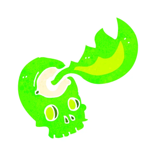 Retro cartoon spooky magical skull — Stock Vector