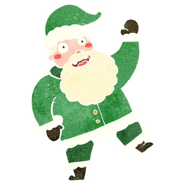 Retro-Cartoon lustige Weihnachtsmann claus — Stockvektor