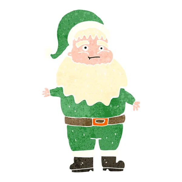 Desenhos animados retro natal elfo — Vetor de Stock