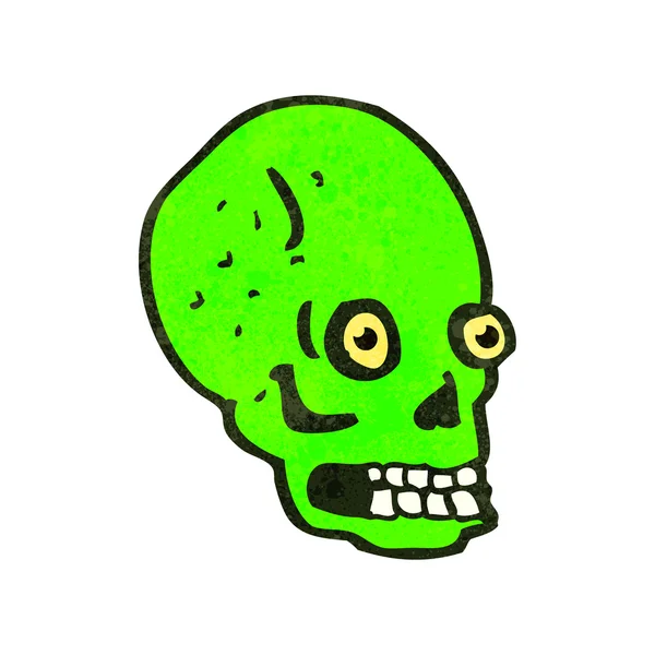 Spooky green skull cartoon — Stock Vector