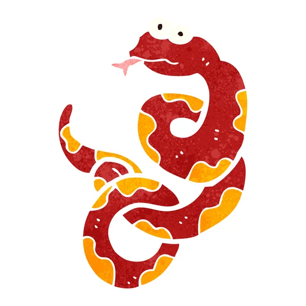 Serpiente venenosa de dibujos animados retro — Archivo Imágenes Vectoriales