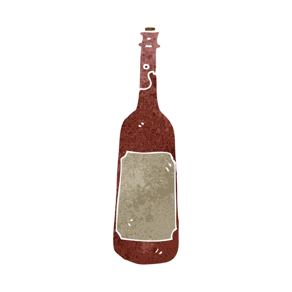 Botella de vino de dibujos animados retro — Vector de stock