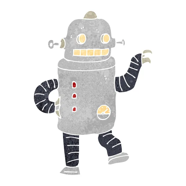 Retro çizgi film dans eden robot — Stok Vektör