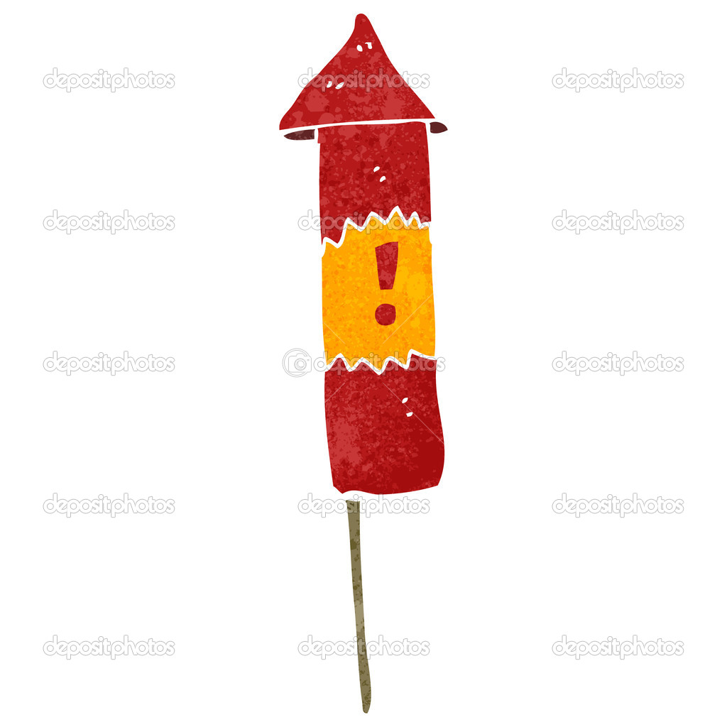 Cartoon firework rocket — Stock Vector © lineartestpilot #29101765