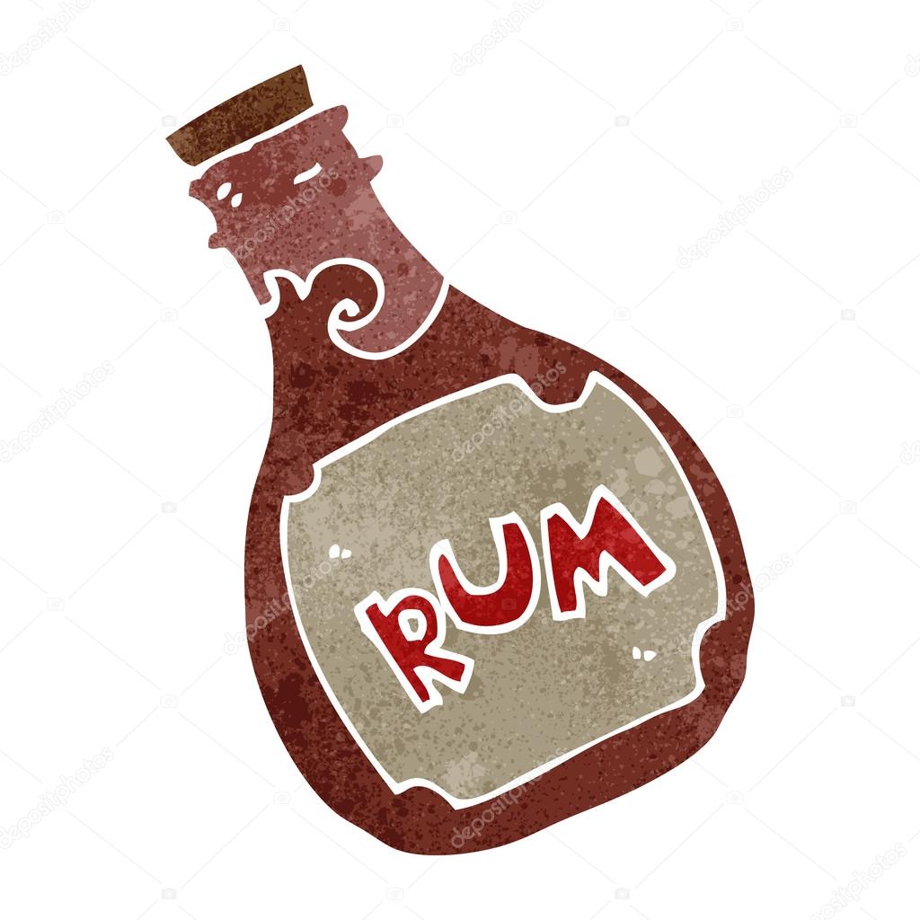 Bouteille de rhum dessin animé image vectorielle par lineartestpilot