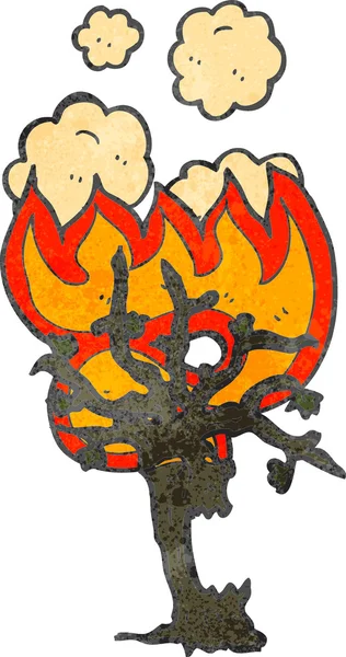 燃烧怪异树卡通 — 图库矢量图片
